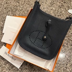 Authentic Hermes Evelyne 16 TPM Blue Nuit w palladium hardware